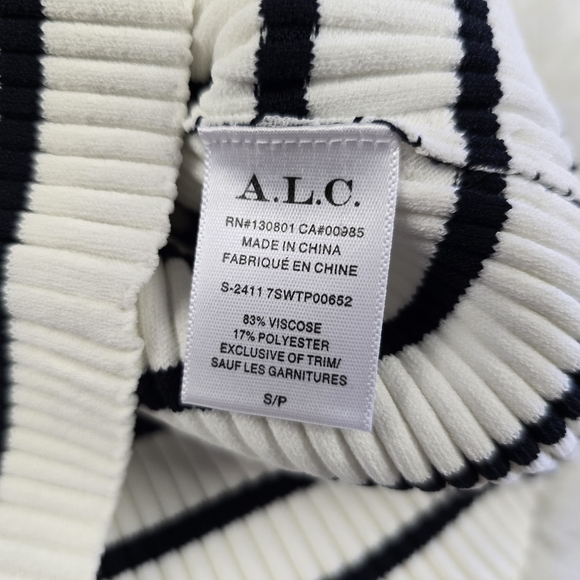 A.L.C. Anya Striped Knit Ribbed Boatneck Top Size Small - Picture 11 of 15